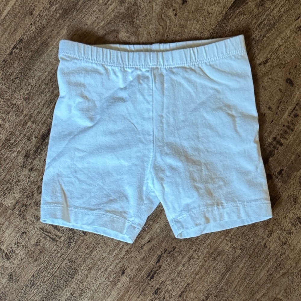 White Cotton Bike Shorts